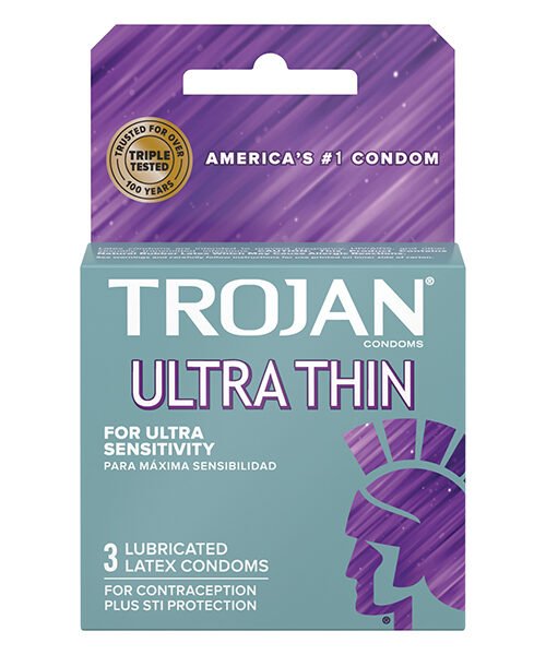 Trojan Ultra Thin Lubricated Condoms - Box of 3