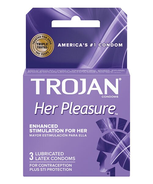 Trojan Her Pleasure Condoms - Box of 3