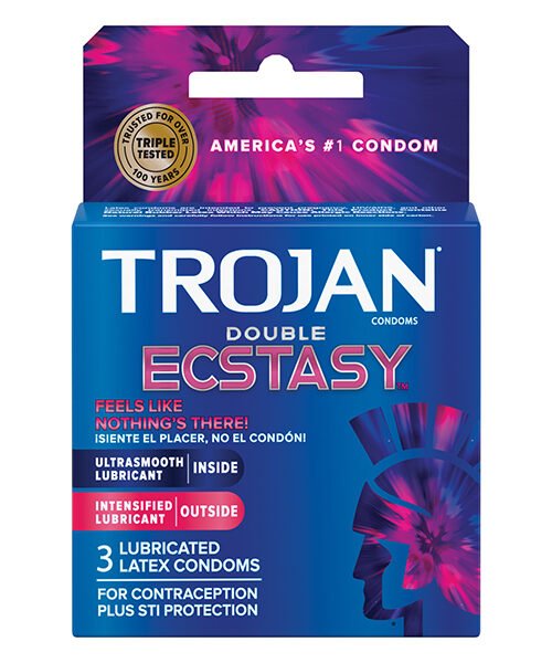Trojan Double Ecstasy Condoms - Box of 3