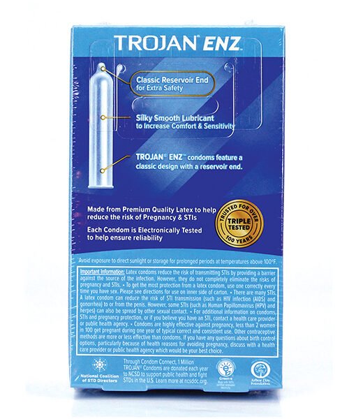 Trojan Enz Lubricated Condoms - Box of 12