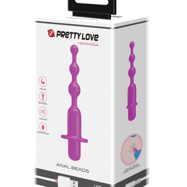Pretty Love Hermosa Anal Beads Vibrator - 12 Functions Fuchsia