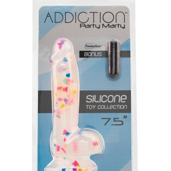 Addiction Party Marty 7.5" Dildo - Frost/Confetti