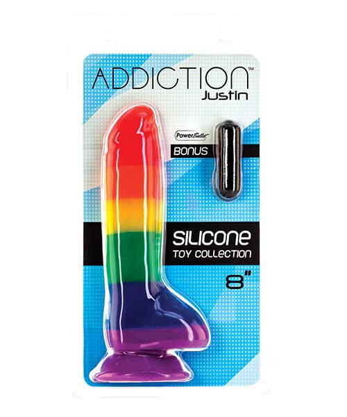Addiction Justin 8" Dildo - Rainbow