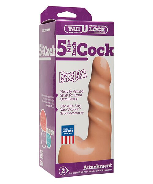 Vac-U-Lock 5.5" Raging Hard on Realistic Cock - White