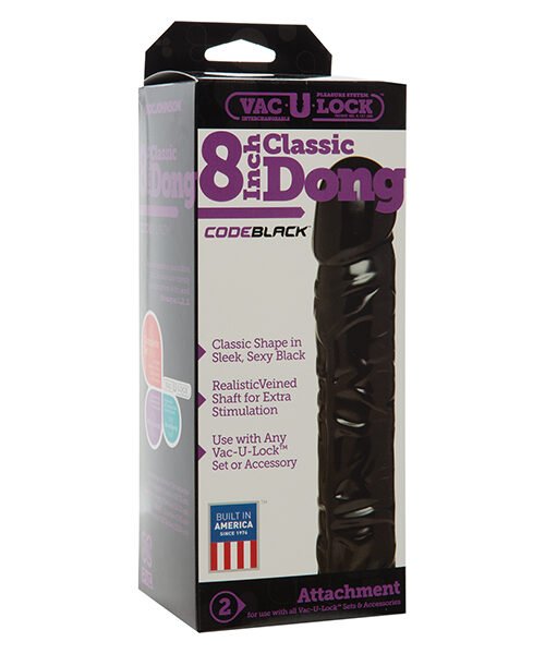 Vac-U-Lock Code Black 8" Classic Dong