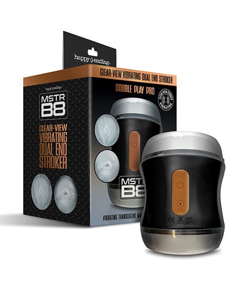 MSTR B8 Double Play Pro Vibrating Clear-View Dual End Stroker