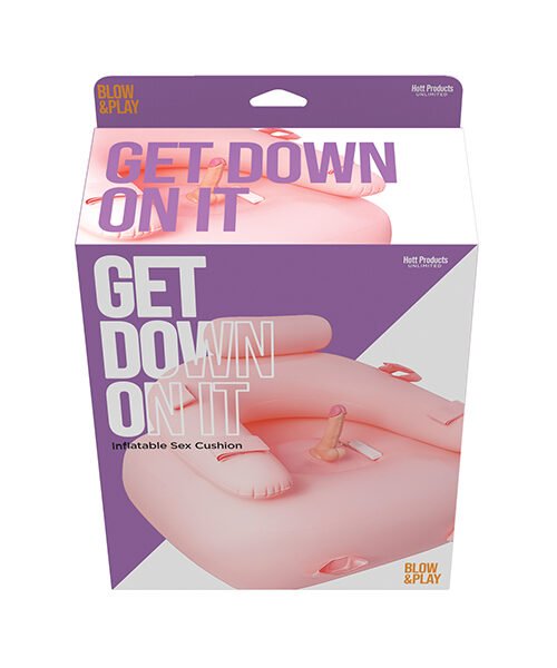 Get Down On It Inflatable Cushion w/Remote Controlled Dildo & Wrist/Leg Strap