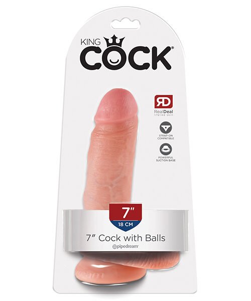King Cock 7" Cock w/Balls - Flesh