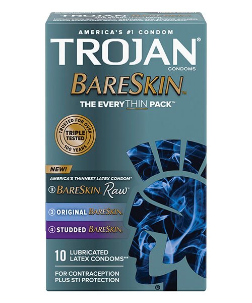 Trojan BareSkin EveryTHIN Condoms - Variety Pack of 10