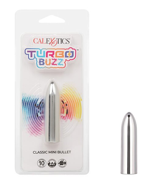 Turbo Buzz Classic Mini Bullet Stimulator - Silver