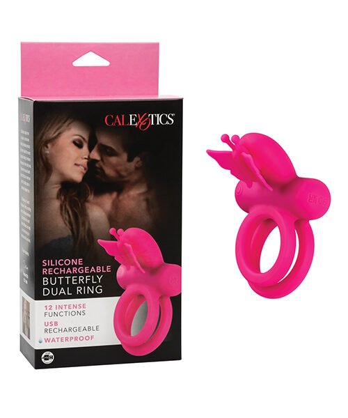 Silicone Rechargeable Butterfly Dual Ring