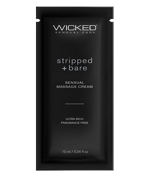 Wicked Sensual Care Stripped & Bare Unscented Massage Cream - .34 oz