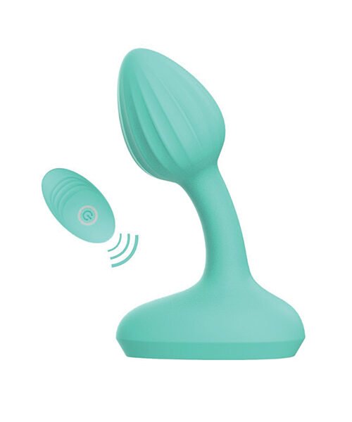 Pink Elephant Dreamer Rechargeable Vibe w/Remote - Aqua